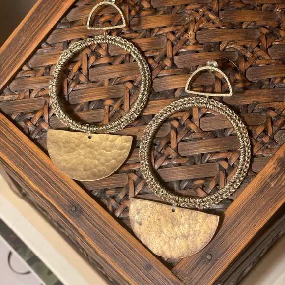 Anthropologie Antique Gold Earrings - Picture 3 of 3